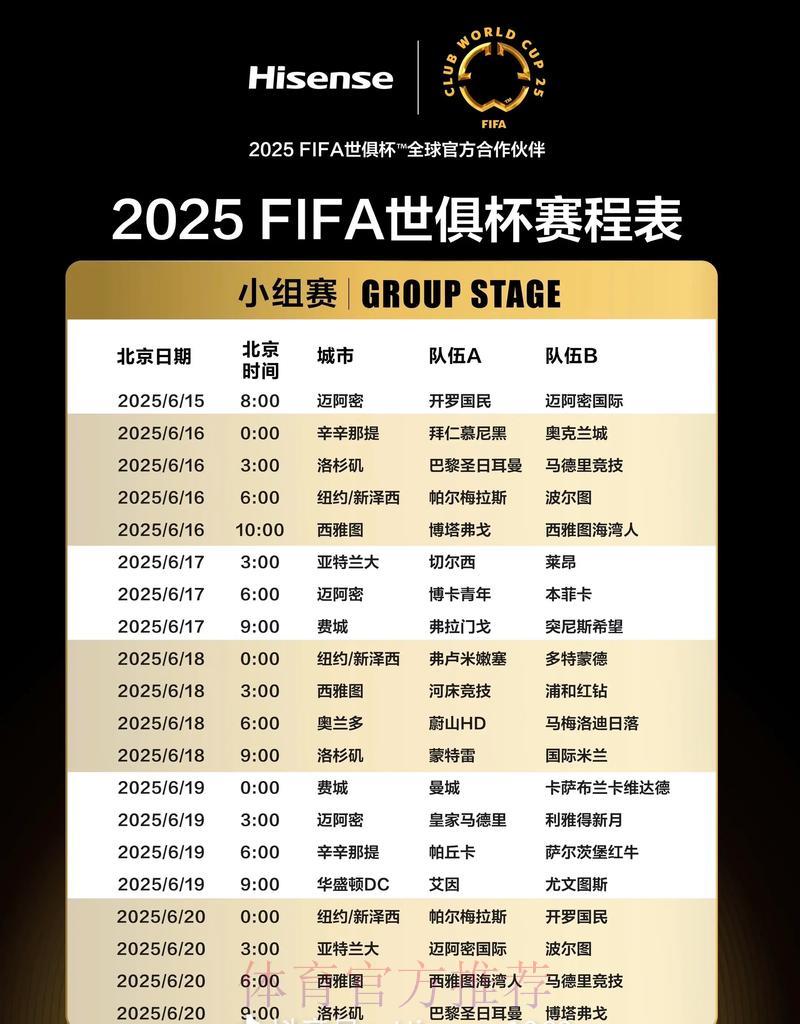 世界杯赛程一键速查攻略